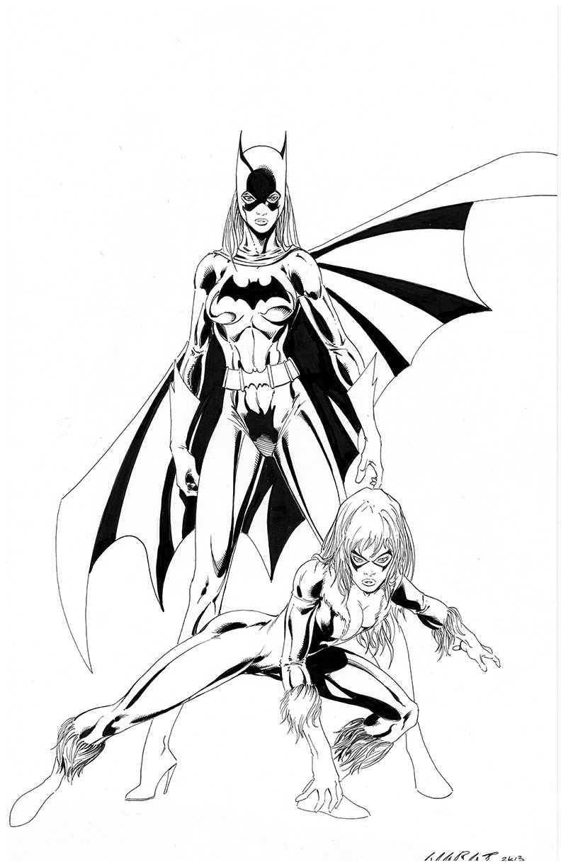 Bat Cat Batgirl And Black Cat By Marat Mychaels In Jerry Livengood S Spider Wing Women Of